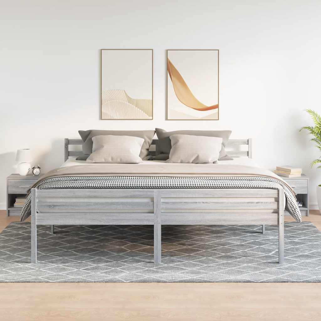 Bedside Cabinets 2 pcs with Drawer Grey Sonoma 39x28x41 cm